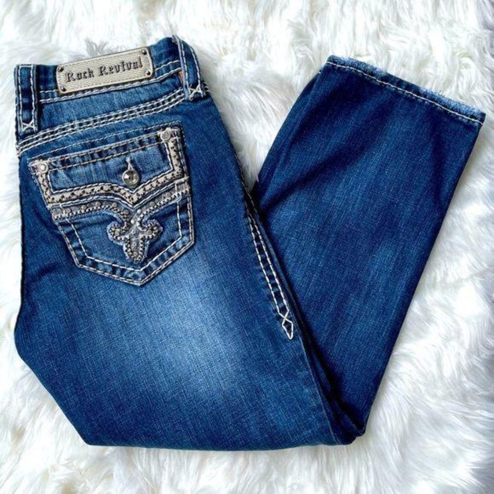 Rock Revival Jean Easy Capri Junia Size 27